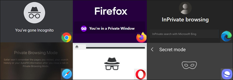 Private Browsing Modes of Different Browsers