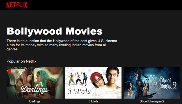 watch Bollywood movies on Netflix