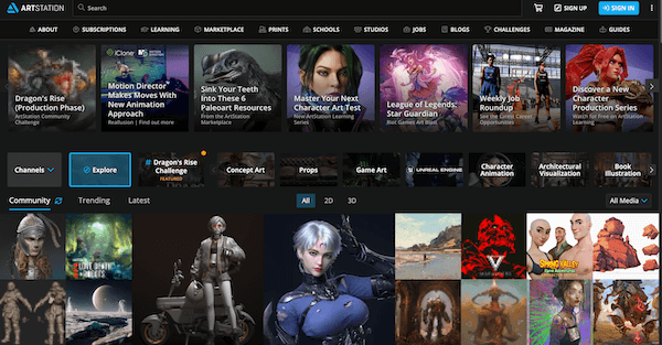 Artstation 专业CG 艺术家社区