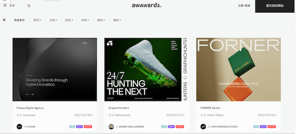 Awwwards 网页设计