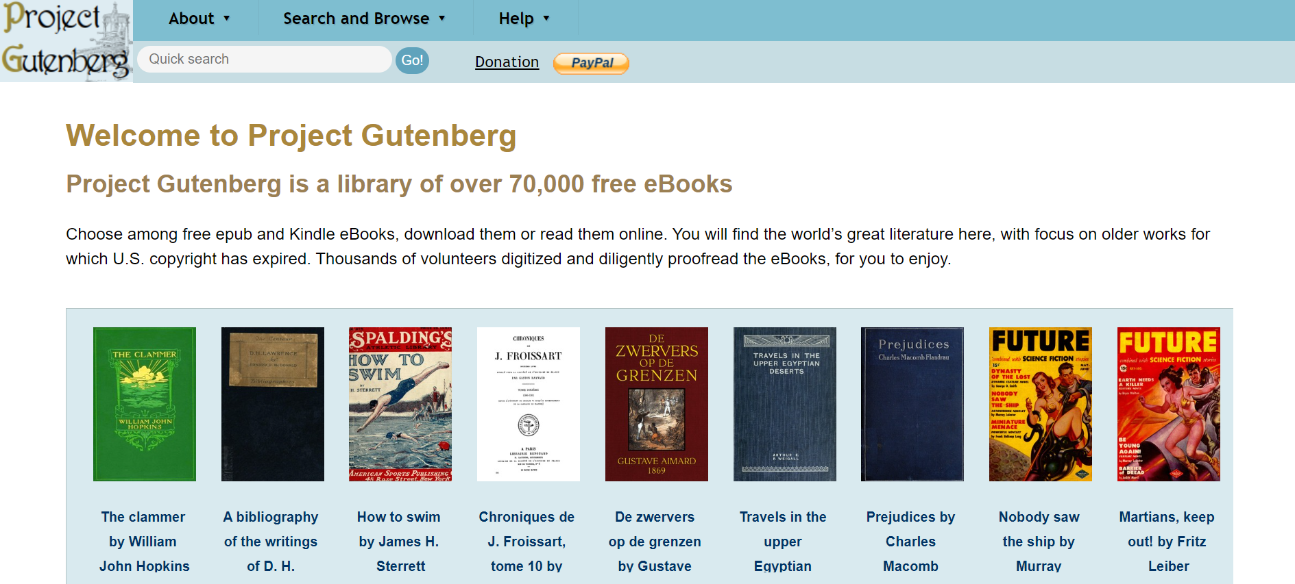 project gutenburg ebooks